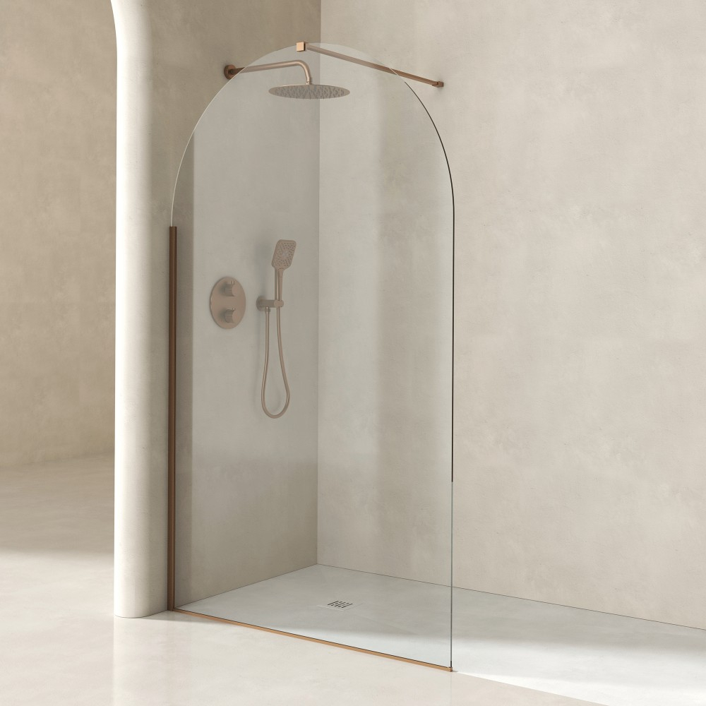 Dusjvegg Amelise Bronse Matt 8 mm 120x210 cm + Profilpakke