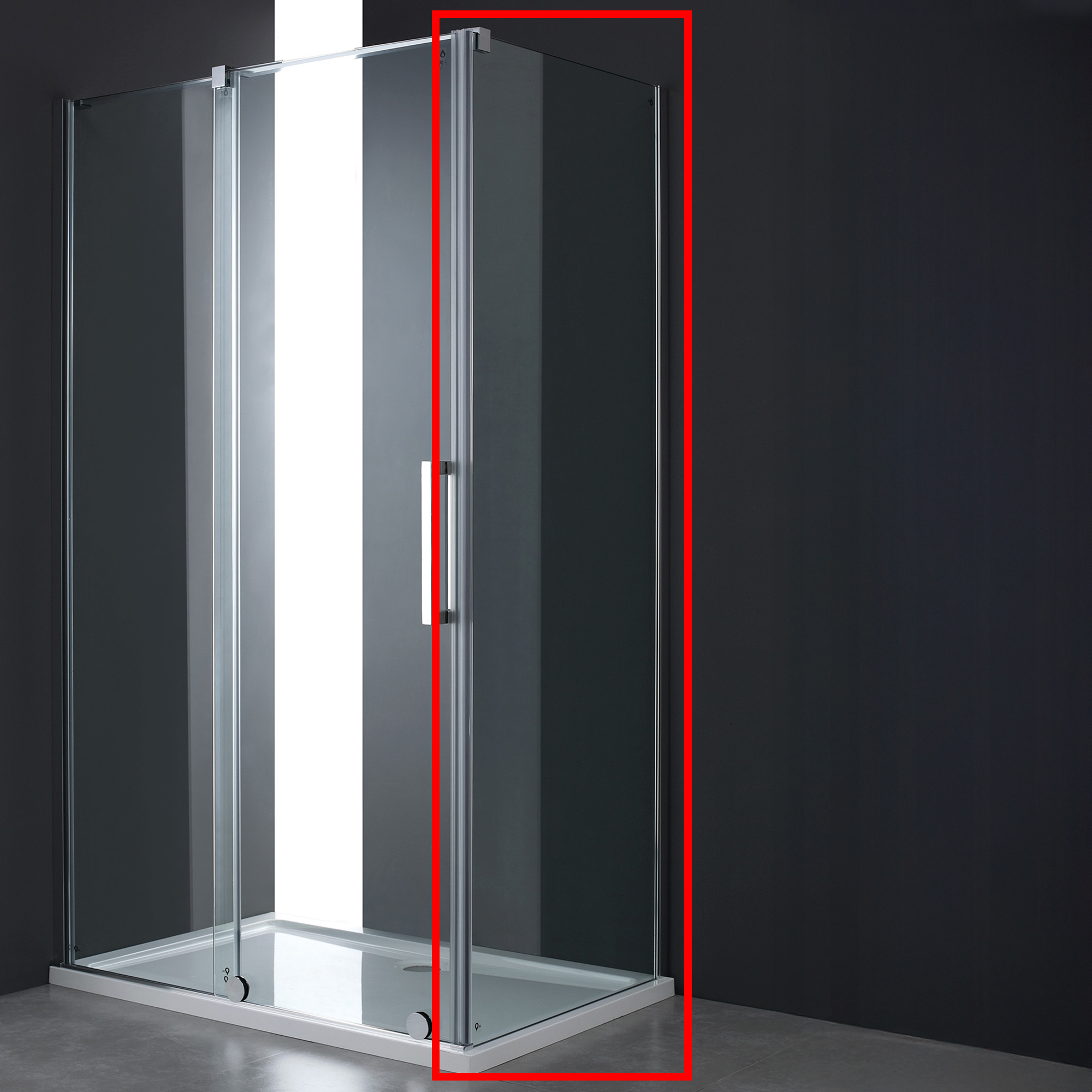 Dusjvegg Echelle Krom Blank 80 cm
