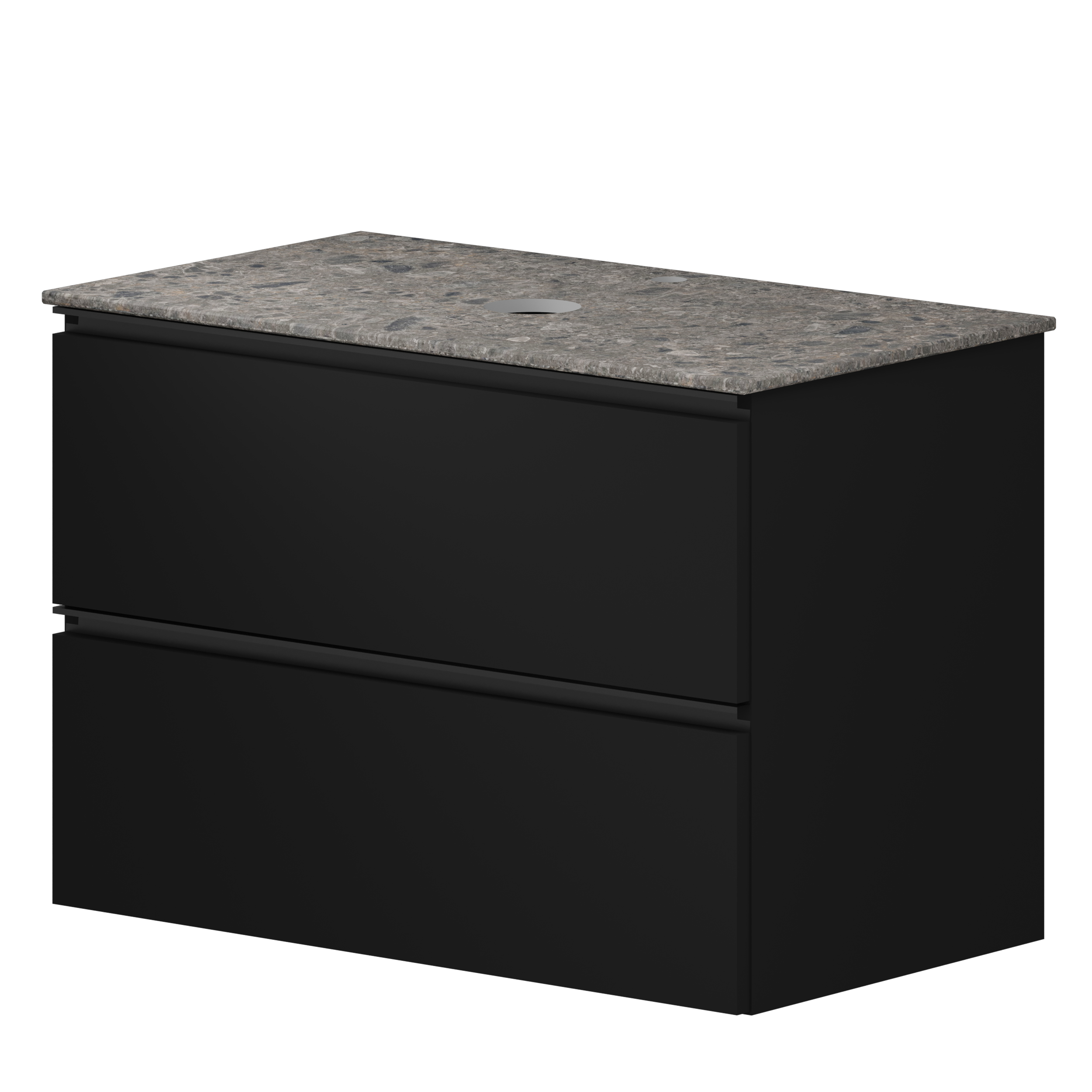 Servantskap Luna Svart 80 cm med Cosentino Benkplate Dekton Ceppo Matt