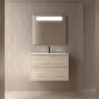 Servantskap Push-open <strong>Jorrel</strong>  Naturlig Matt 80 cm med servant Hvit Blank