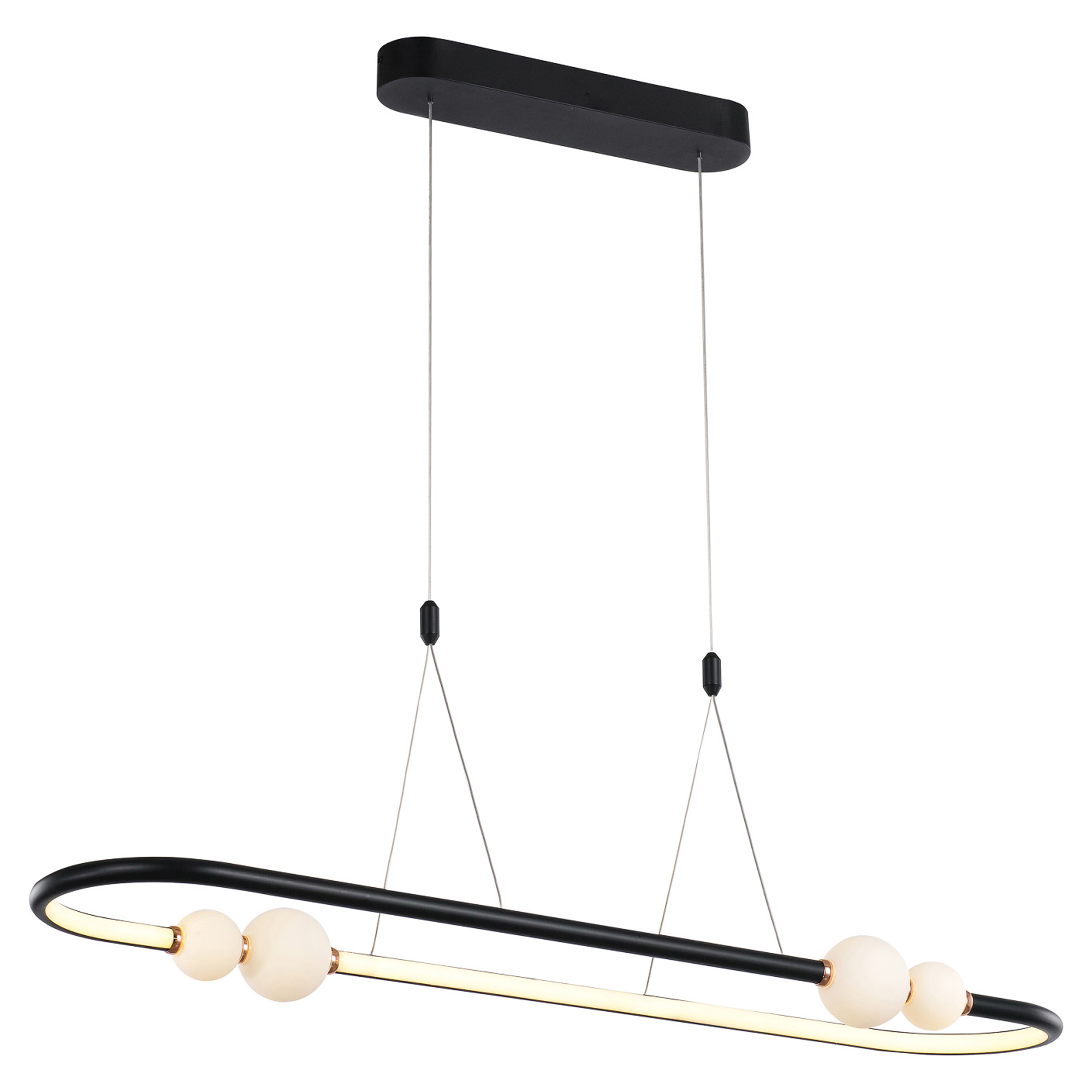 Hengelampe Belano Oval Svart Matt