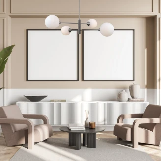Hengelampe Evina Quadra Satin Nikkel Matt