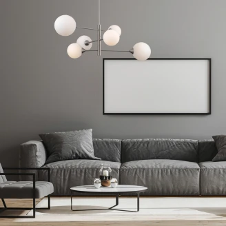 Hengelampe Evina Hexa Satin Nikkel Matt