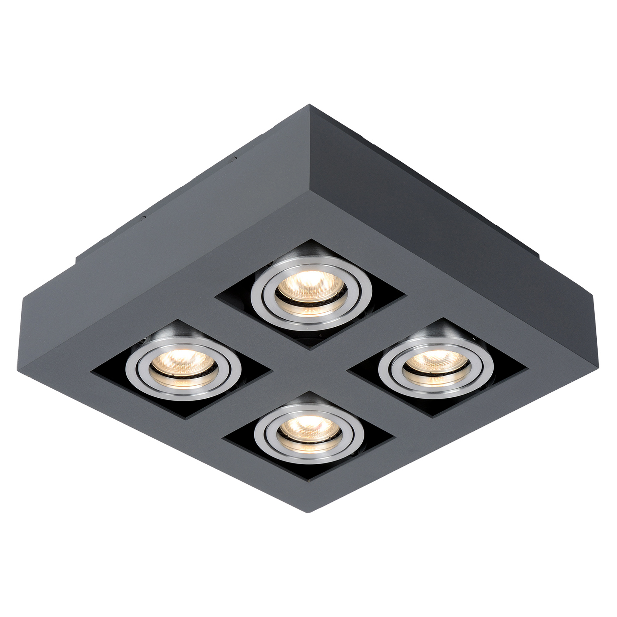 Spotlight Caseno Quadra Svart Matt