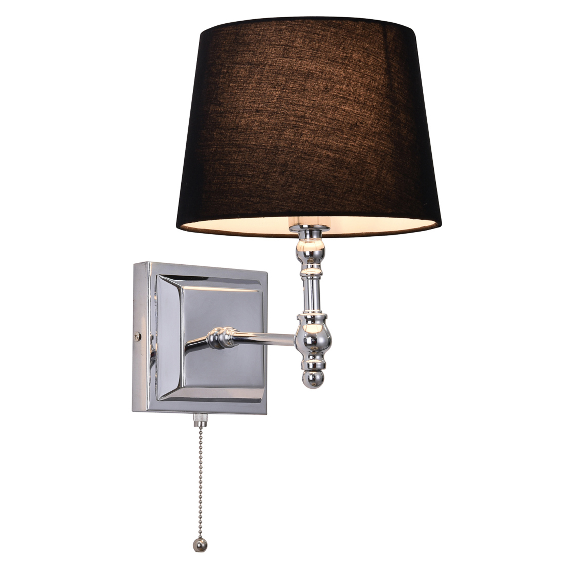 Vegglampe Lunoa Krom, Svart Blank