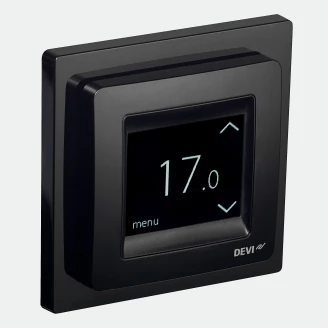 Termostat <strong>DEVIreg™ Touch</strong>  Pure Black - Berøringsskjerm, Rom- Og Gulvføler