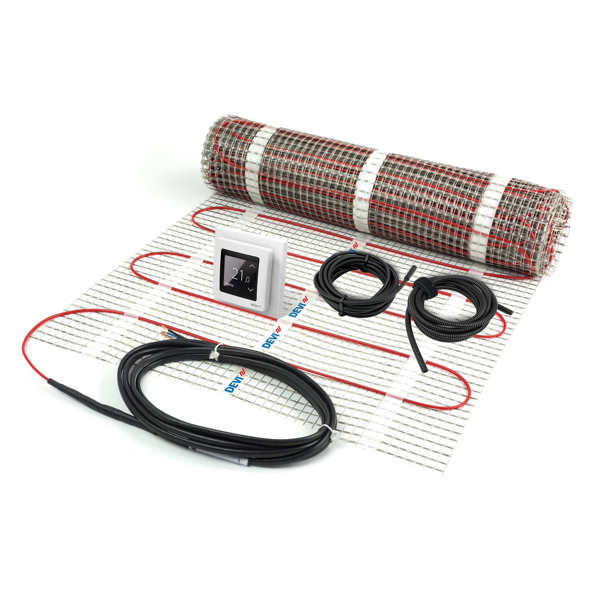 Gulvvarmepakke DEVImat™ 100T - 100 W/m², 1.5 m² + Termostat DEVIreg™ Touch