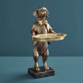 Werner Voss Dekorasjonsfigur med Holder <strong>Dog</strong>  Brun, Gull