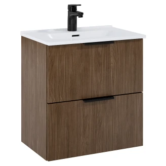 Servantskap <strong>Opus</strong>  Valnøtt Matt 50x36 cm med Servant Hvit Blank