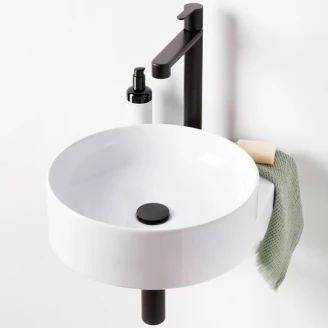 Ravak Servant <strong>Yard</strong> 40 cm med Svart Konsol, Vannlås og Bunnventil