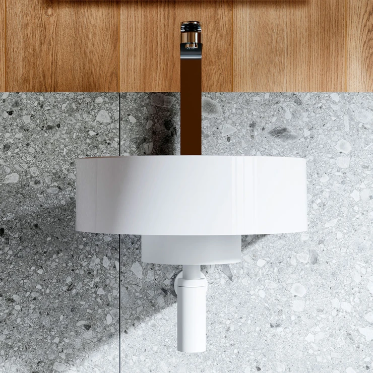Ravak Servant Yard 40 cm med Hvit Konsol, Vannlås og Bunnventil