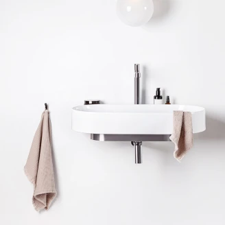 Ravak Servant <strong>Yard</strong>  80 cm med Rustfritt Stål Konsol, Vannlås og Bunnventil
