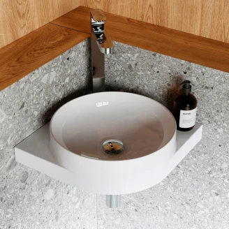 Ravak Servant <strong>Yard</strong>  45 cm med Rustfritt Stål Konsol, Vannlås og Bunnventil