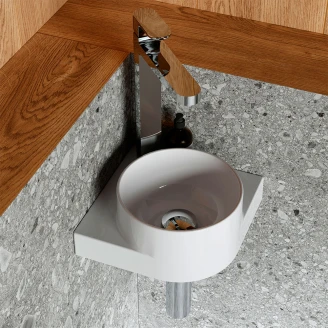 Ravak Servant <strong>Yard</strong>  28 cm med Rustfritt Stål Konsol, Vannlås og Bunnventil
