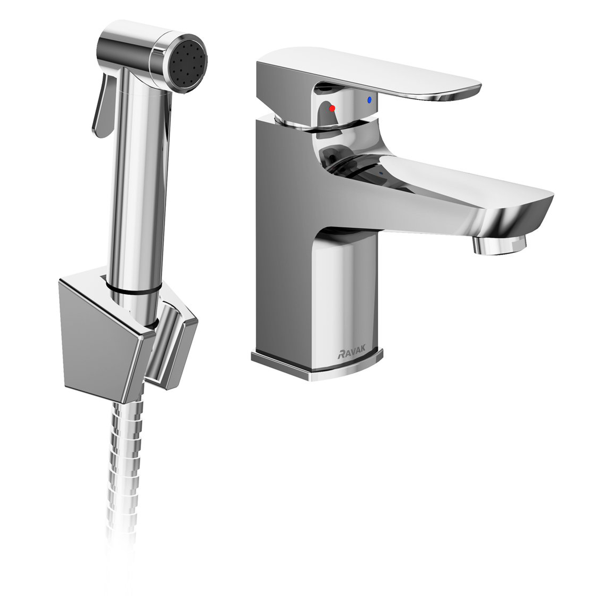 Ravak Bidébatteri med Bidédusj Prism 15 cm Krom Blank
