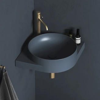 Ravak Servant Blå <strong>Yard</strong>  45 cm med Bunnventil og Svart Konsoll