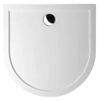 Gjutmarmor Dusjkar D-formad <strong>Fjordis</strong>  100x100 cm Hvit Blank