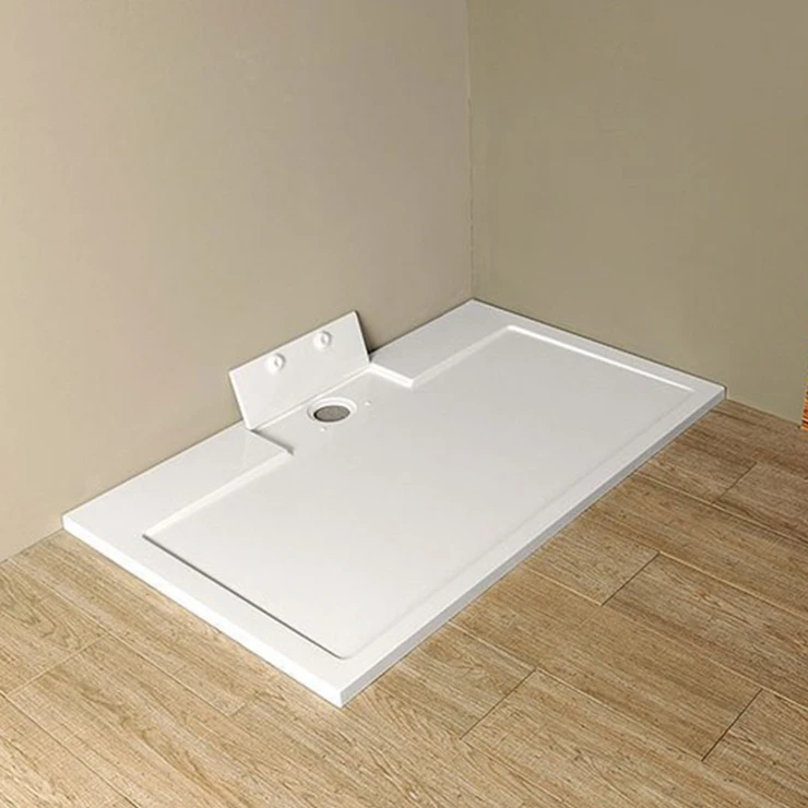 Gjutmarmor Dusjkar Isbre 120x80 cm Hvit Blank