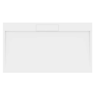 Gjutmarmor Dusjkar <strong>Isbre</strong>  140x80 cm Hvit Blank