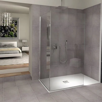Gjutmarmor Dusjkar Struktura 160x90 cm Hvit Blank