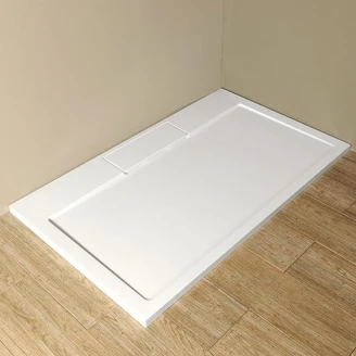 Gjutmarmor Dusjkar Isbre 140x100 cm Hvit Blank