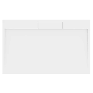 Gjutmarmor Dusjkar <strong>Isbre</strong>  160x100 cm Hvit Blank
