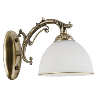 Vegglampe <strong>Fenira</strong>  Antikkbronse, Hvit Matt