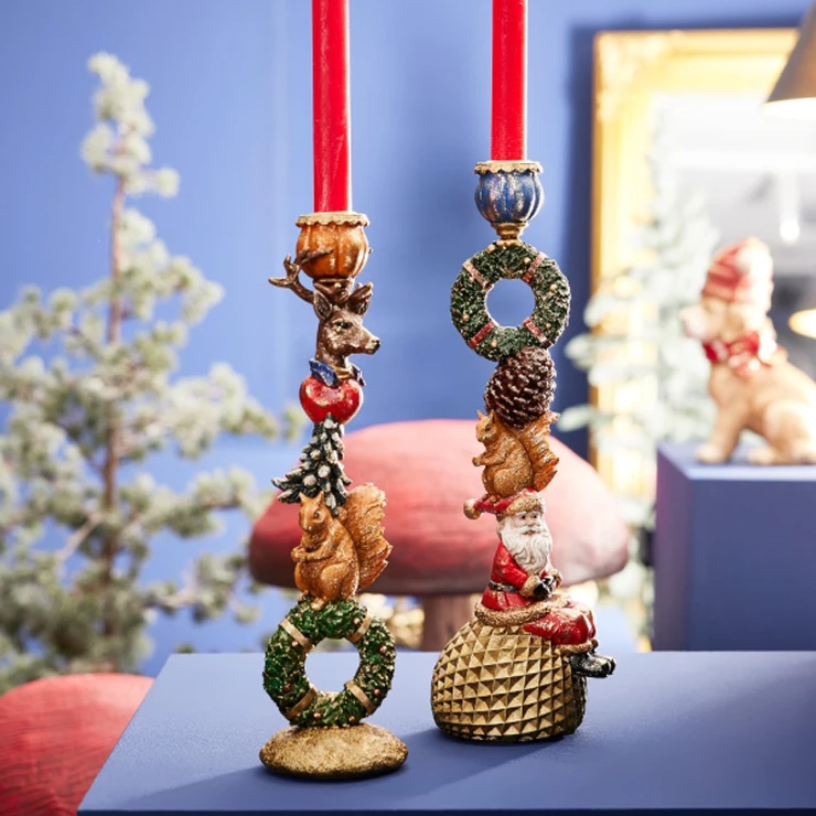 Werner Voss Lysestaker Squirrel on Wreath Flerfarget