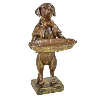 Werner Voss Dekorasjonsfigur med Holder <strong>Dog</strong>  Brun, Gull
