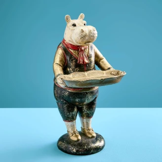 Werner Voss Dekorasjonsfigur med Holder <strong>Hippo</strong>  Hvit, Gull