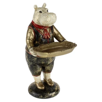 Werner Voss Dekorasjonsfigur med Holder <strong>Hippo</strong>  Hvit, Gull