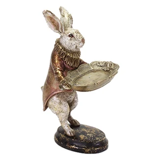 Werner Voss Dekorasjonsfigur med Holder <strong>Rabbit</strong>  Hvit, Gull