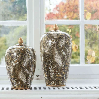 Werner Voss Vase med Lokk Leopardmønster
