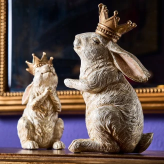 Werner Voss Dekorasjonsfigur Prince <strong>Rabbit</strong>  Beige, Gull