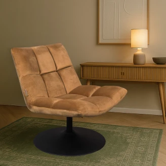 Dutchbone Loungestol Fløyel <strong>Bar</strong>  Gull Brun
