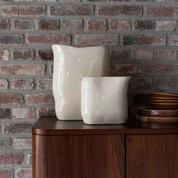 Dutchbone Vase Edna Beige M