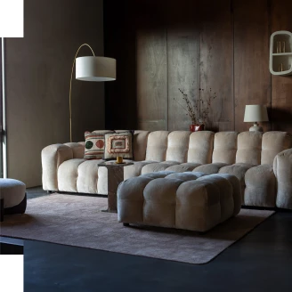 Dutchbone Sittepuff Hackman Beige Fløyel