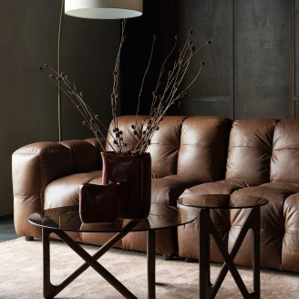 Dutchbone Sofa 3-seter Hackman Mørkbrun Lær