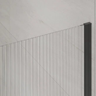 Dusjvegg Asona 120 cm Svart Matt Riflet