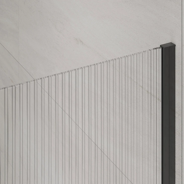 Dusjvegg Asona 120 cm Svart Matt Riflet