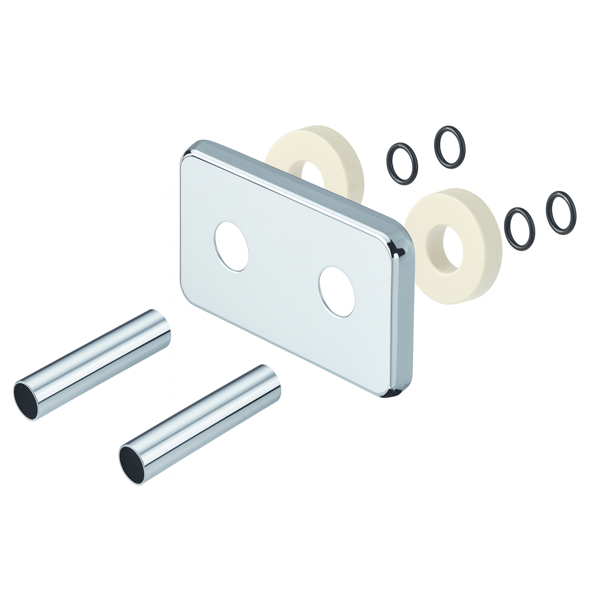 Kit Rørdeksel C/C 50 mm – Lengde 70 mm – Ø 10–16 Krom