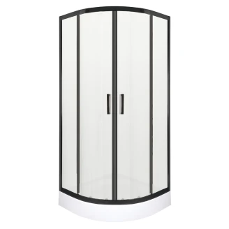 Dusjhjørne med Dusjkar <strong>Sirocco</strong>  80x80 cm Rund Svart Matt