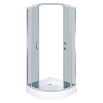 Dusjhjørne med Dusjkar <strong>Vertis</strong>  80x80 cm Rund Krom Blank Tonet