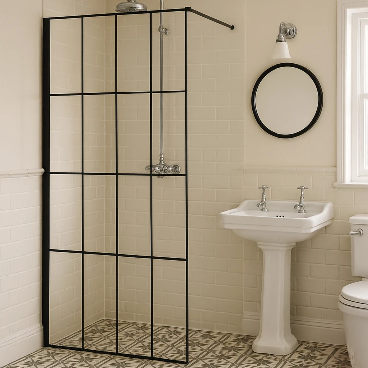 Dusjvegg Mirari 90 cm Svart Matt