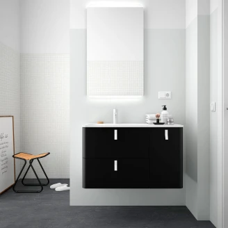 Servantskap <strong>Avrel</strong>  Svart Matt Høyre 90 cm med servant Hvit Matt