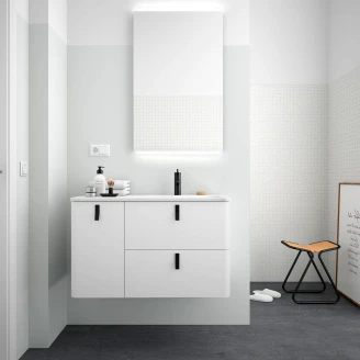 Servantskap <strong>Avrel</strong>  Hvit Matt Venstre 90 cm med servant Hvit Matt