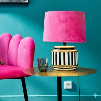 Werner Voss Bordlampe Tiffany, Svart-Hvit Blank