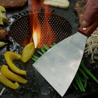 BonFeu Grillset t med BonBowl Ildskål Cortenstål 120 cm, Stekespade & Plancha
