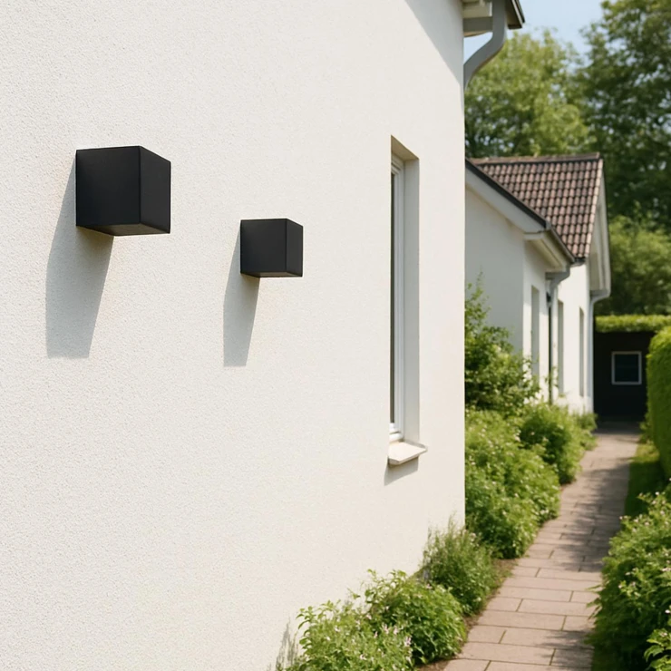 Solcellevegglampe Senora Kvadrat S Sort Matt