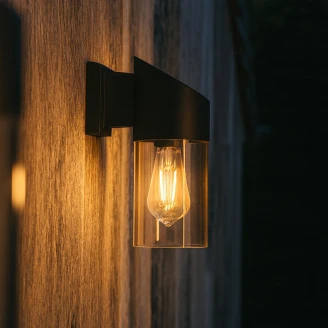 Solcellevegglampe <strong>Senora</strong>  Sort, Transparent Matt